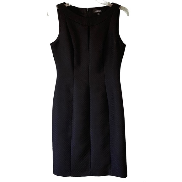 Tahari Dress Keyhole Accent Woven Textured Sleeveless Sz 4 - Picture 1 of 9